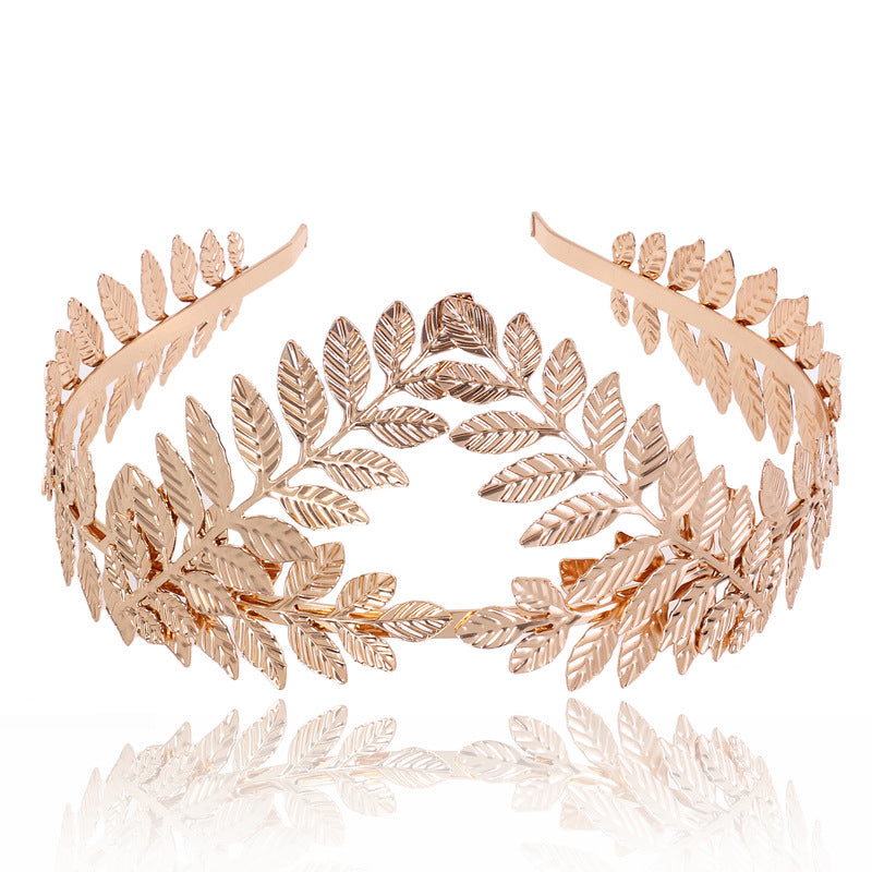 Wholesale Christmas Bride Gold Leaf Crown Tiara Hair accessories